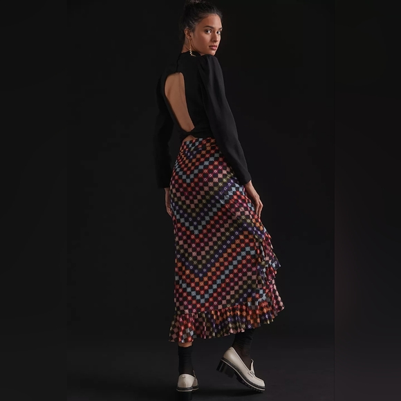 Anthropologie Farm Rio Ruffled Maxi Skirt, Small - Picture 3 of 10